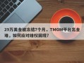 29万美金被冻结7个月，TMGM平台出金难，如何应对维权困境？