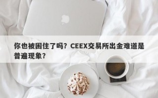 你也被困住了吗？CEEX交易所出金难道是普遍现象？