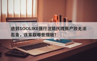 遇到SOOLIKE强行注销代理账户致无法出金，该采取哪些措施？