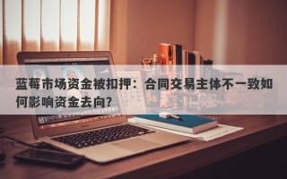 蓝莓市场资金被扣押：合同交易主体不一致如何影响资金去向？