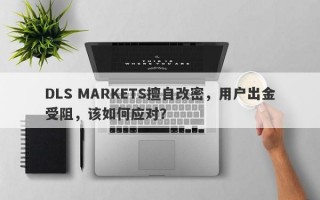 DLS MARKETS擅自改密，用户出金受阻，该如何应对？