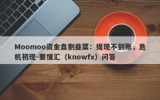 Moomoo资金盘割韭菜：提现不到账，危机初现-要懂汇（knowfx）问答