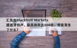 汇友在Blackbull Markets遭遇滑铁卢，最高损失达800点，究竟发生了什么？