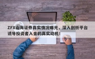 ZFX山海证券真实情况曝光，深入剖析平台诱导投资者入金的真实动机！