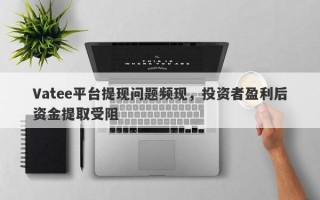 Vatee平台提现问题频现，投资者盈利后资金提取受阻