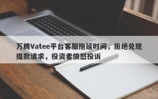 万腾Vatee平台客服拖延时间，拒绝兑现提款请求，投资者愤怒投诉