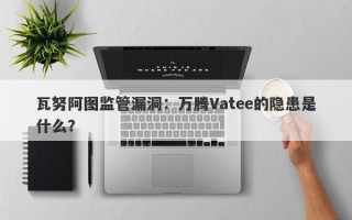 瓦努阿图监管漏洞：万腾Vatee的隐患是什么？