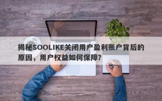 揭秘SOOLIKE关闭用户盈利账户背后的原因，用户权益如何保障？