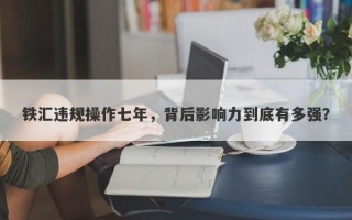 铁汇违规操作七年，背后影响力到底有多强？