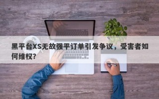 黑平台XS无故强平订单引发争议，受害者如何维权？