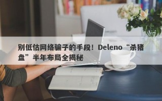 别低估网络骗子的手段！Deleno“杀猪盘”半年布局全揭秘