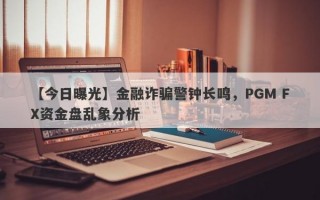 【今日曝光】金融诈骗警钟长鸣，PGM FX资金盘乱象分析