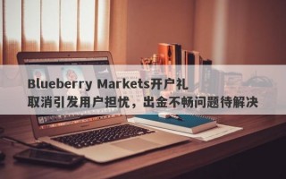 Blueberry Markets开户礼取消引发用户担忧，出金不畅问题待解决