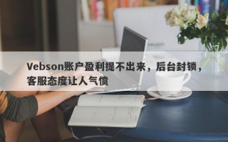 Vebson账户盈利提不出来，后台封锁，客服态度让人气愤