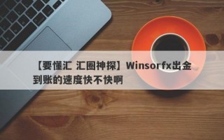 【要懂汇 汇圈神探】Winsorfx出金到账的速度快不快啊
