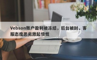 Vebson账户盈利被冻结，后台被封，客服态度恶劣激起愤慨