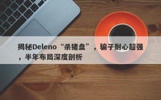 揭秘Deleno“杀猪盘”，骗子耐心超强，半年布局深度剖析