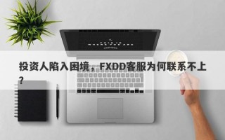 投资人陷入困境，FXDD客服为何联系不上？