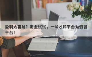 盈利太容易？出金试试，一试才知平台为假冒平台！