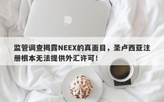 监管调查揭露NEEX的真面目，圣卢西亚注册根本无法提供外汇许可！